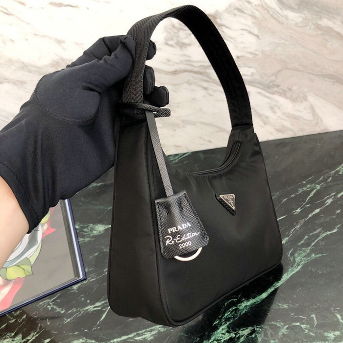 Prada Nylon Hobo Bag Black 1NE515