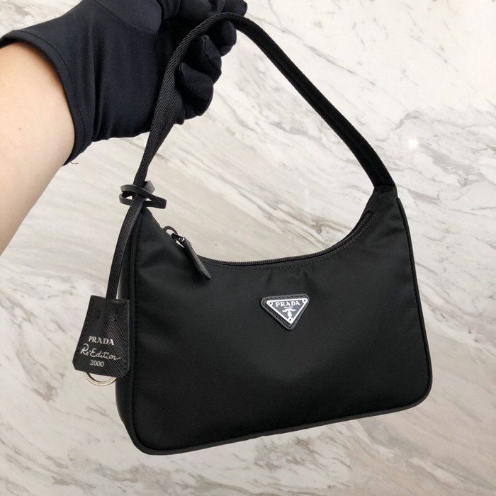 Prada Nylon Hobo Bag Black 1NE515