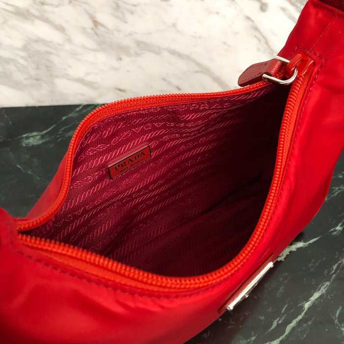 Prada Nylon Hobo Bag Red 1NE515