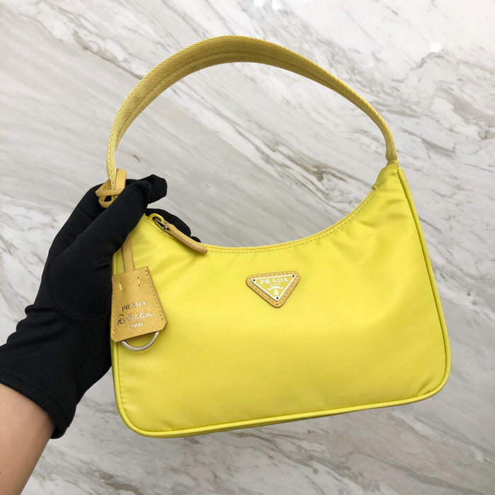 Prada Nylon Hobo Bag Yellow 1NE515