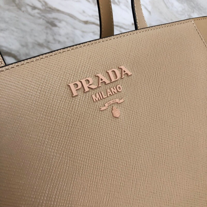 Prada Saffiano Leather Tote Bag Beige 1BG288