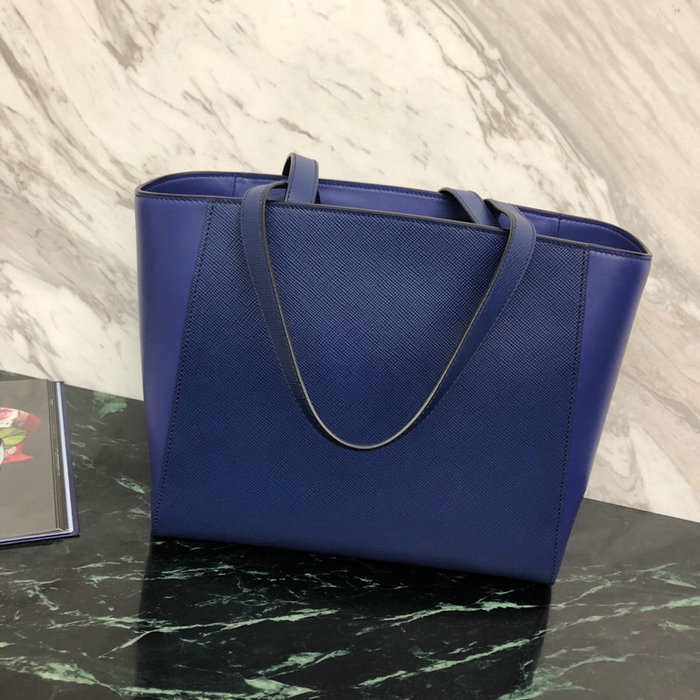 Prada Saffiano Leather Tote Bag Blue 1BG288