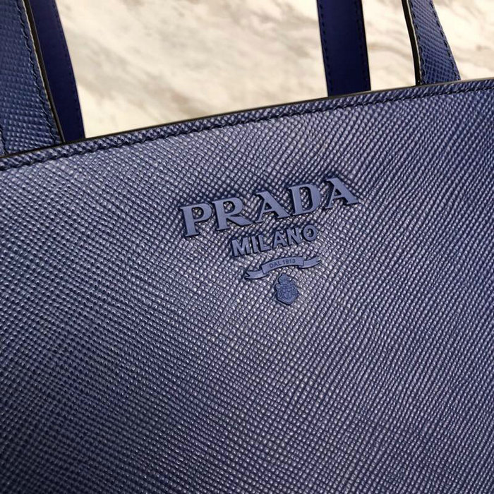 Prada Saffiano Leather Tote Bag Blue 1BG288