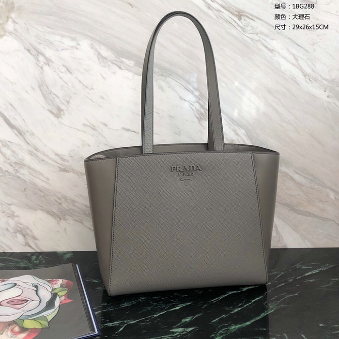 Prada Saffiano Leather Tote Bag Grey 1BG288