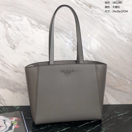 Prada Saffiano Leather Tote Bag Grey 1BG288