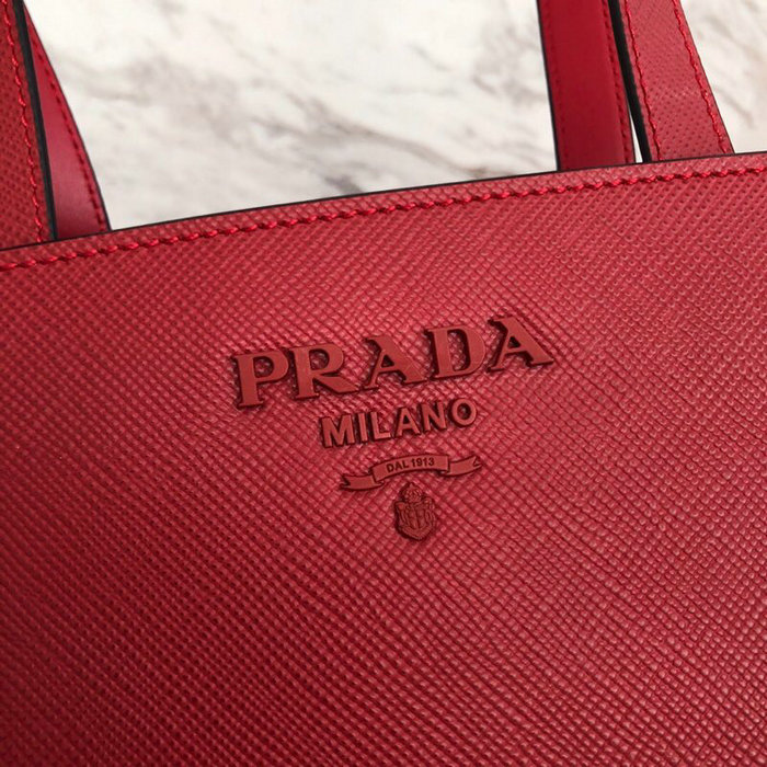 Prada Saffiano Leather Tote Bag Red 1BG288