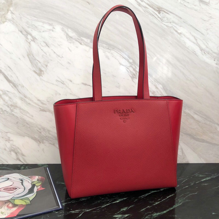 Prada Saffiano Leather Tote Bag Red 1BG288