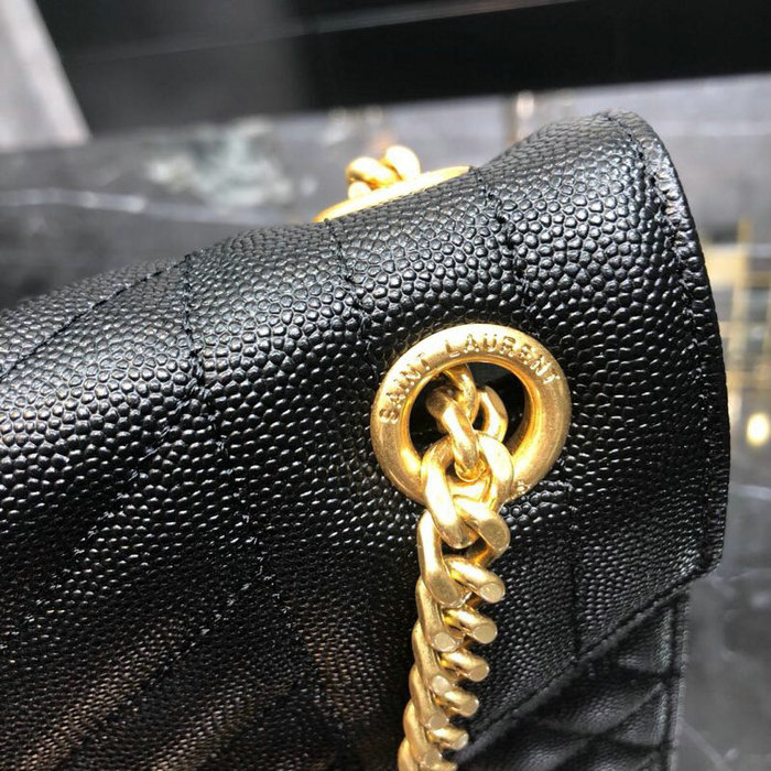 Saint Laurent Black Envelope Large Bag with Gold Hardware 487198