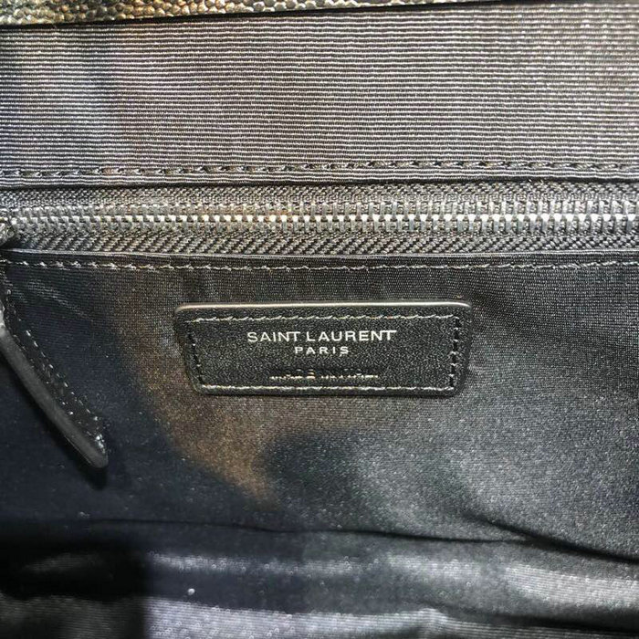 Saint Laurent Black Envelope Large Bag with Silver Hardware 487198