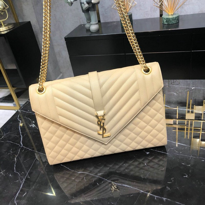 Saint Laurent Envelope Large Bag Beige 487198