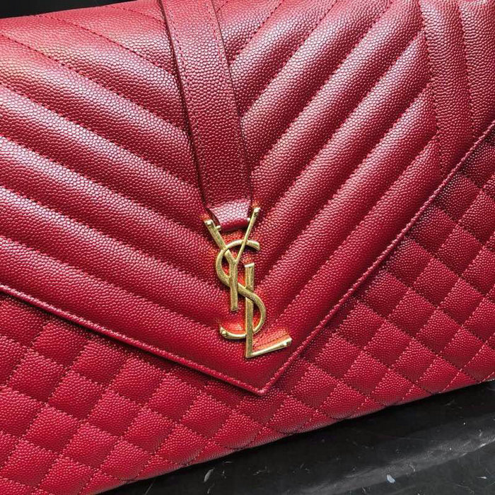 Saint Laurent Envelope Large Bag Dark Red 487198