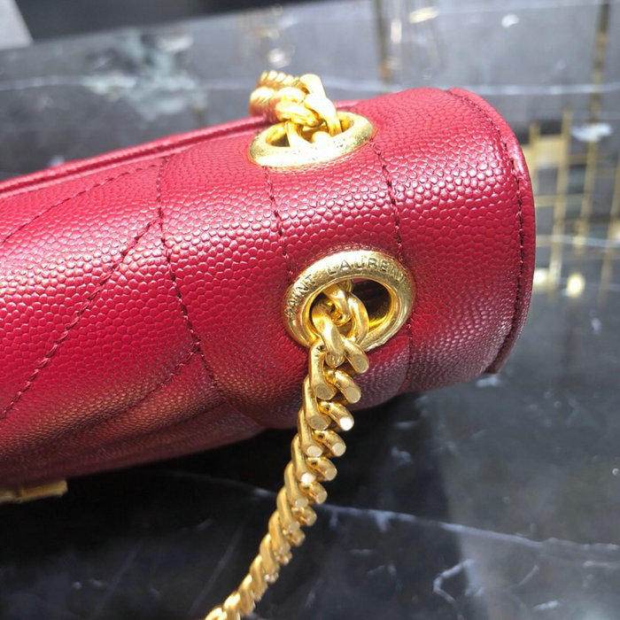 Saint Laurent Envelope Large Bag Dark Red 487198