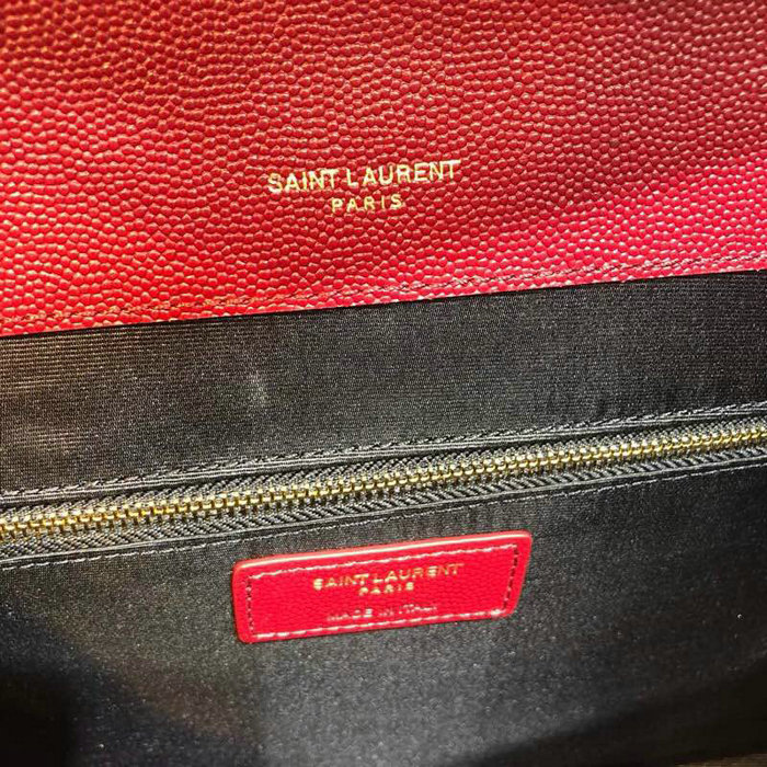 Saint Laurent Envelope Large Bag Dark Red 487198