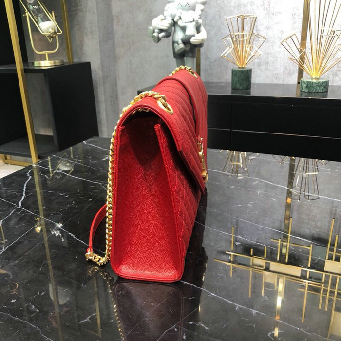 Saint Laurent Envelope Large Bag Red 487198