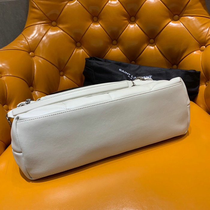 Saint Laurent Loulou Puffer Medium Bag White 577475