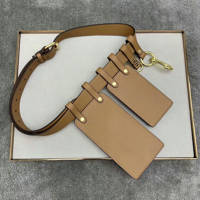 Fendi Calfskin Belt Bag Beige F593D