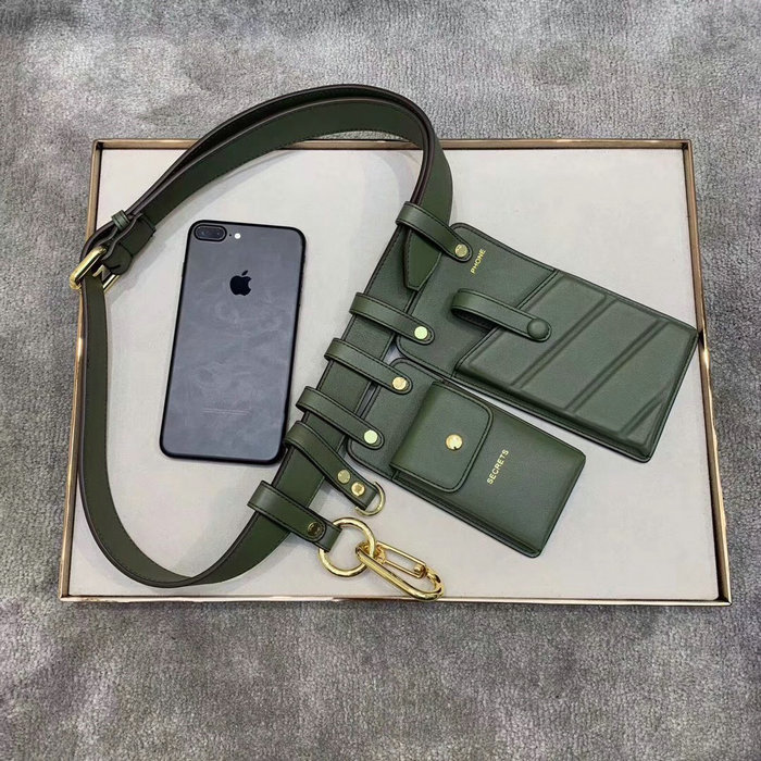 Fendi Calfskin Belt Bag Green F593D