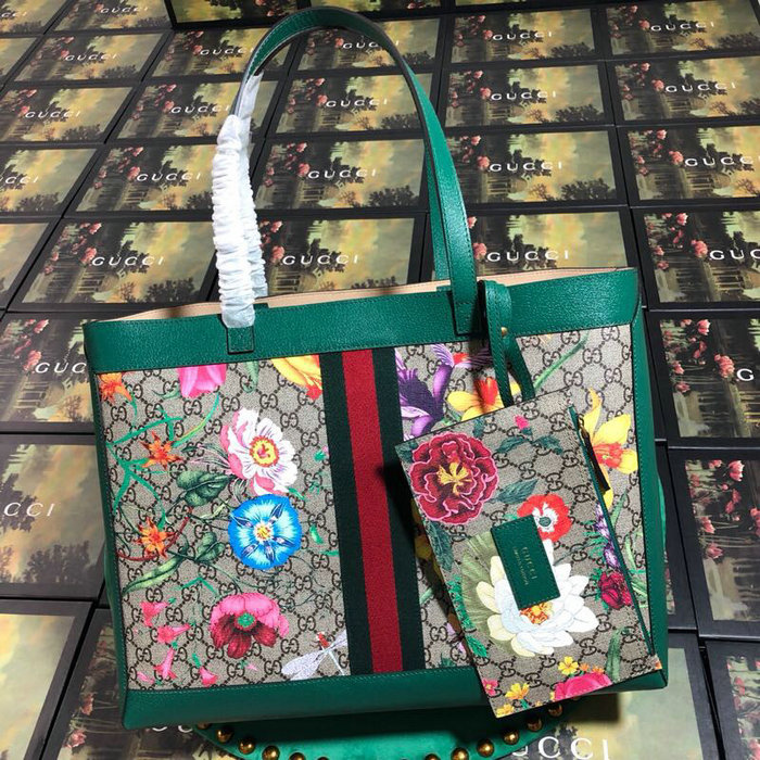 Gucci Ophidia GG Flora Medium Tote Green 547947