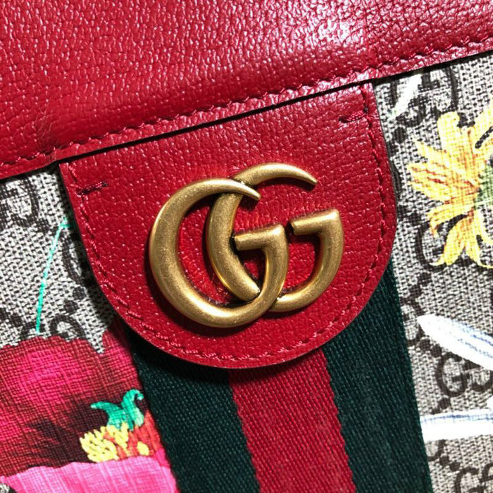 Gucci Ophidia GG Flora Medium Tote Red 547947