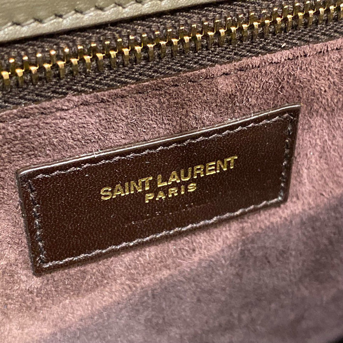 Saint Laurent Carre Satchel in Green Smooth Leather 585060