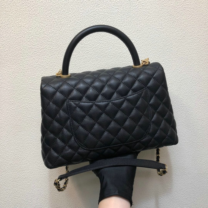 Chanel Flap Bag with Top Handle Black A92991