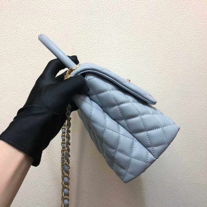 Chanel Flap Bag with Top Handle Blue A92991