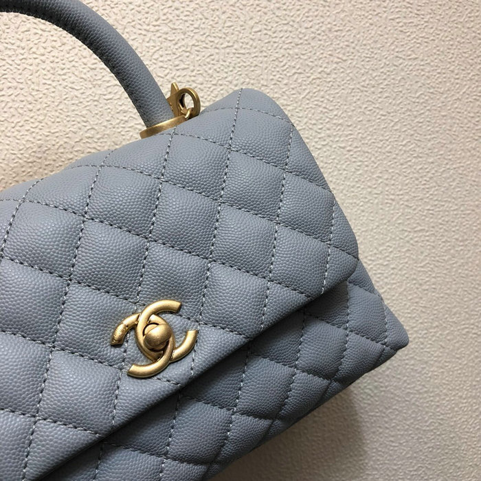 Chanel Small Flap Bag with Top Handle Blue A92990