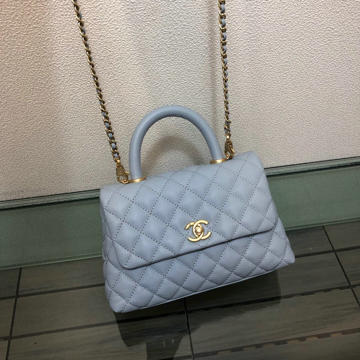 Chanel Small Flap Bag with Top Handle Blue A92990