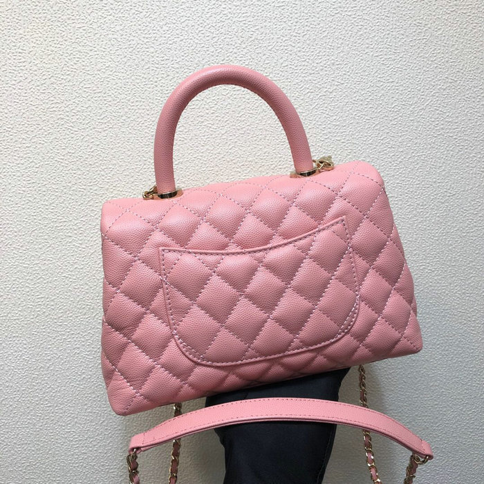 Chanel Small Flap Bag with Top Handle Pink A92990