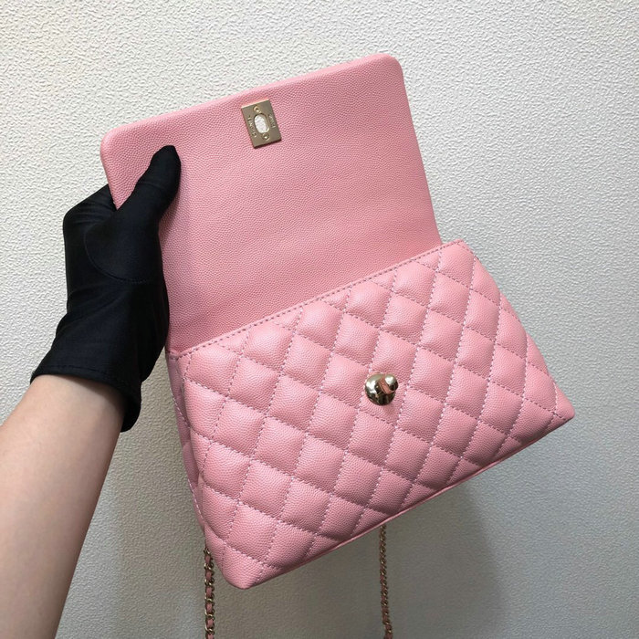 Chanel Small Flap Bag with Top Handle Pink A92990