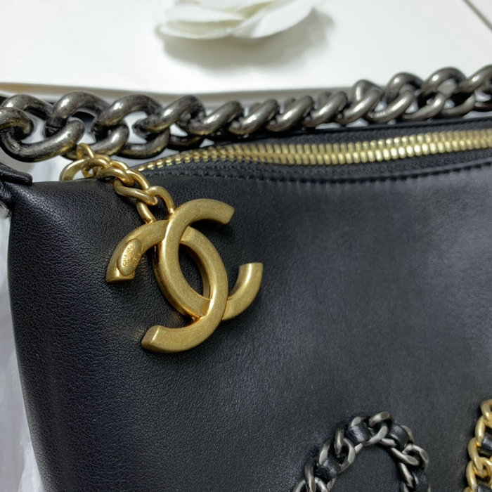 Chanel Calfskin Shoulder Bag Black AS02011