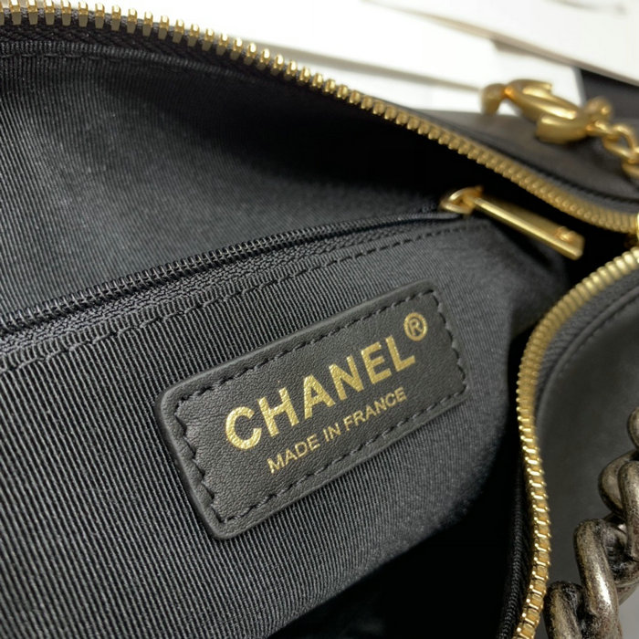 Chanel Calfskin Shoulder Bag Black AS02011