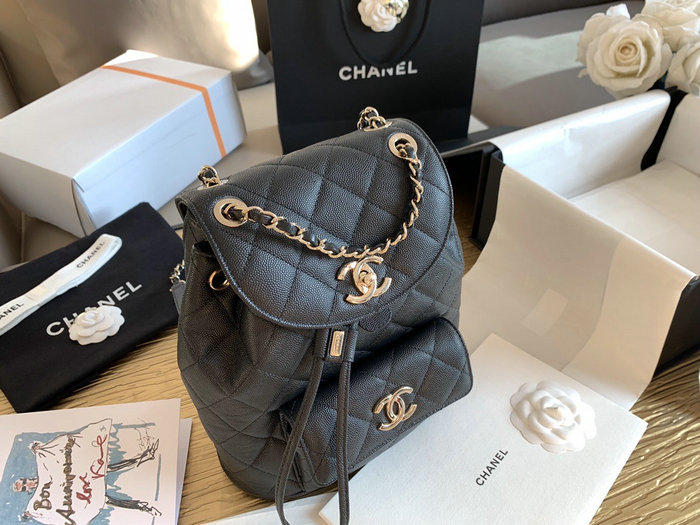 Chanel Grained Calfskin Backpack Black AS1371