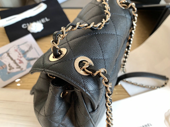 Chanel Grained Calfskin Backpack Black AS1371