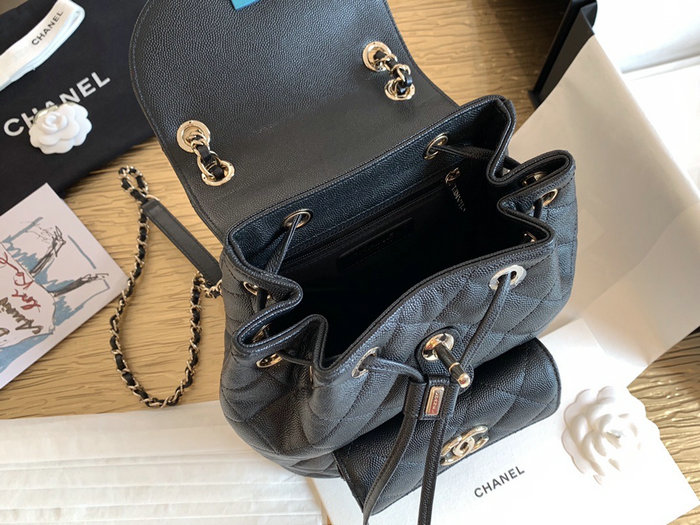 Chanel Grained Calfskin Backpack Black AS1371