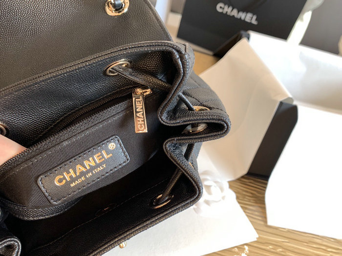 Chanel Grained Calfskin Backpack Black AS1371