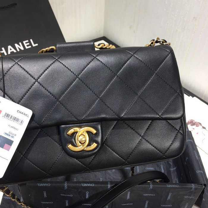 Chanel Lambskin Flap Bag Black AS1358