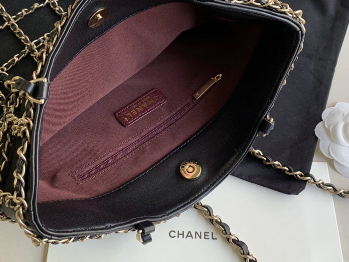 Chanel Lambskin Shopping Bag Black AS1383