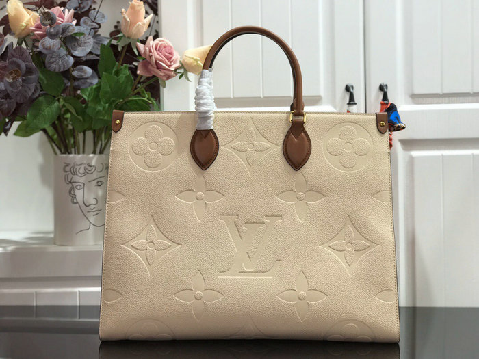 Louis Vuitton Monogram Empreinte Onthego Cream M44925