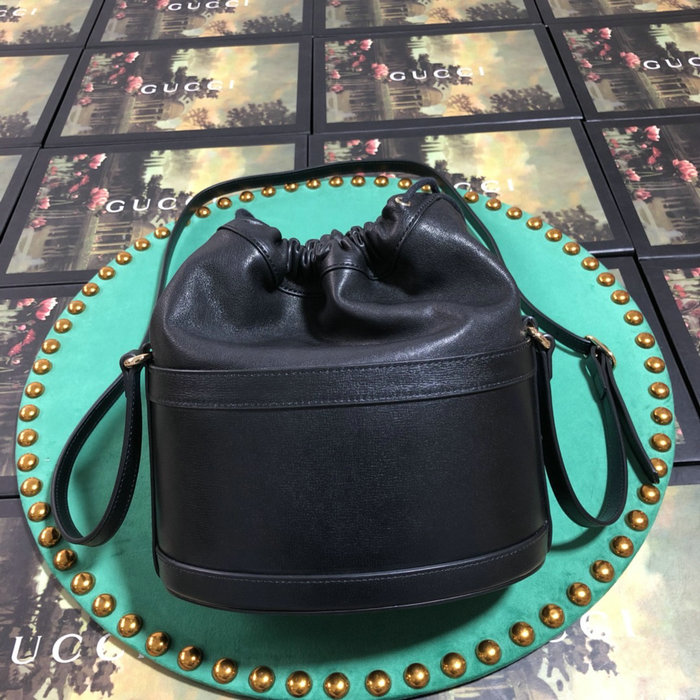 Gucci 1955 Horsebit Bucket Bag Black 602118