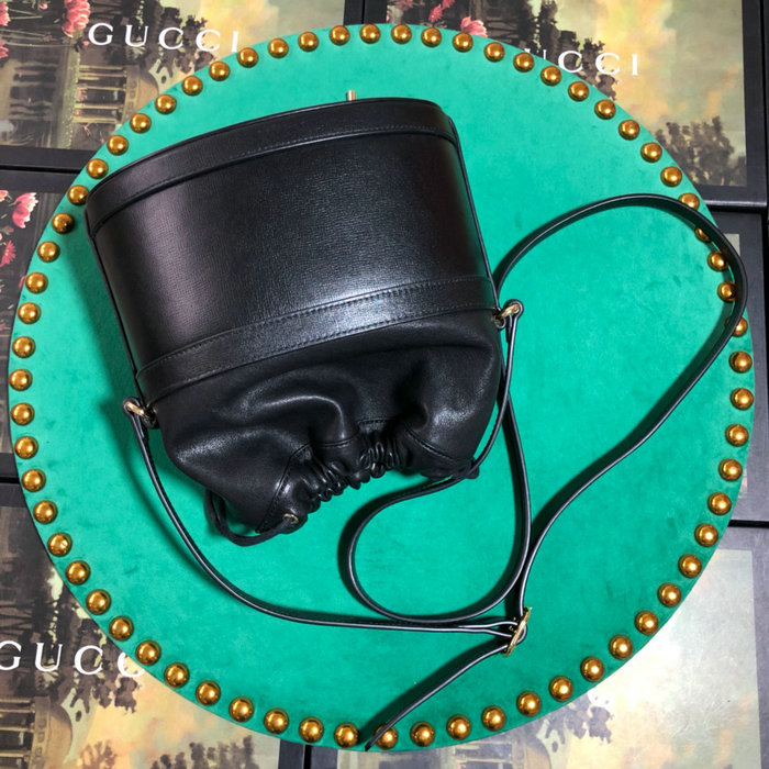 Gucci 1955 Horsebit Bucket Bag Black 602118