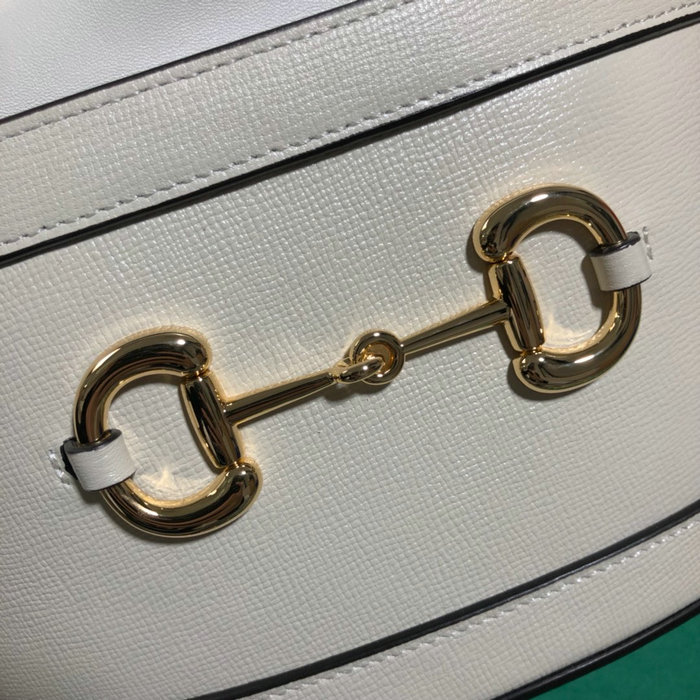 Gucci 1955 Horsebit Bucket Bag White 602118