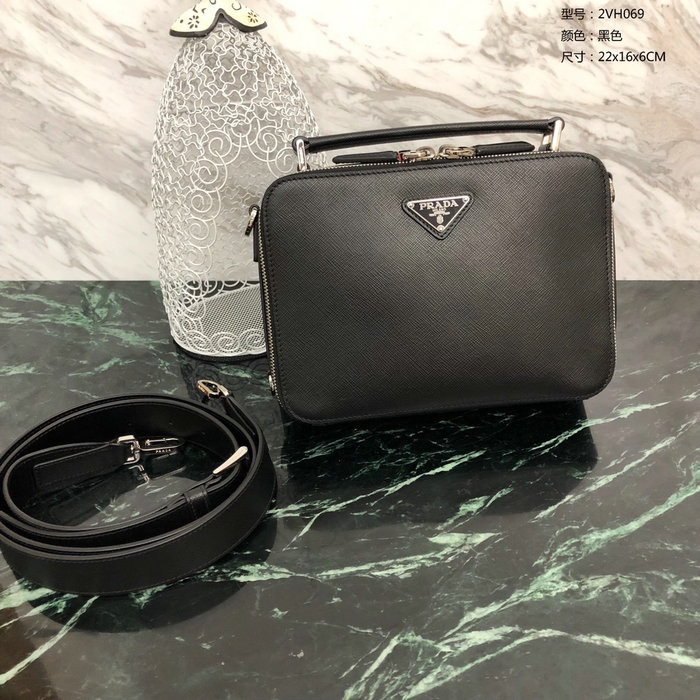 Prada Brique Saffiano Leather Bag Black 2VH069