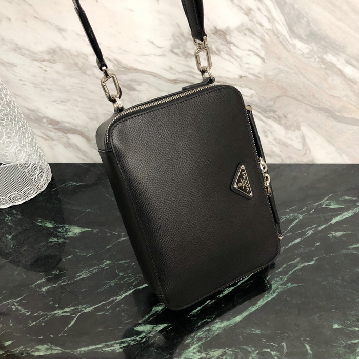 Prada Brique Saffiano Leather Bag Black 2VH069