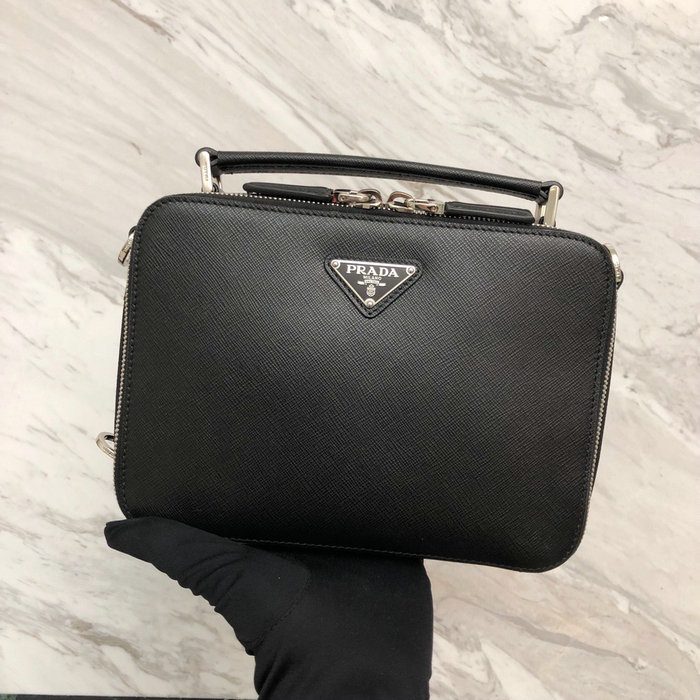 Prada Brique Saffiano Leather Bag Black 2VH069