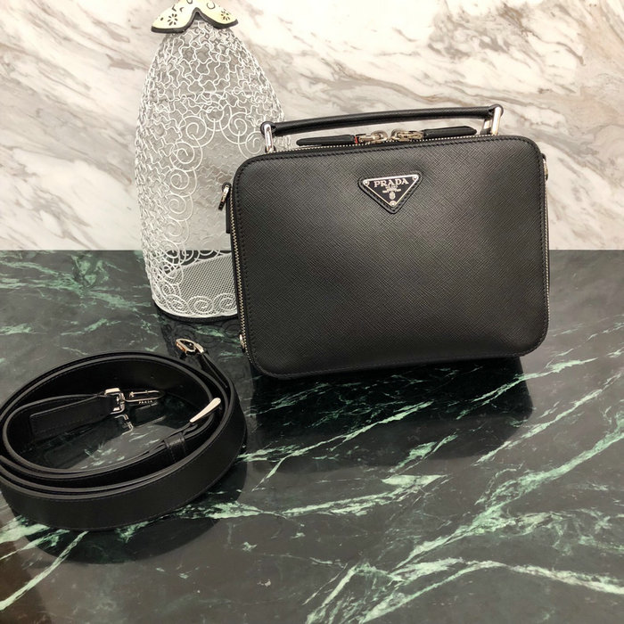 Prada Brique Saffiano Leather Bag Black 2VH069