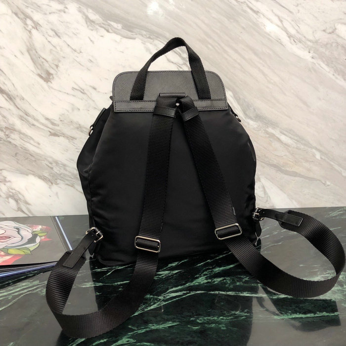 Prada Nylon Backpack Black Black 1BZ063