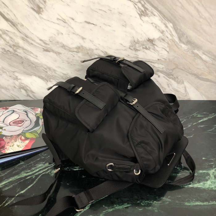 Prada Nylon Backpack Black Black 1BZ063