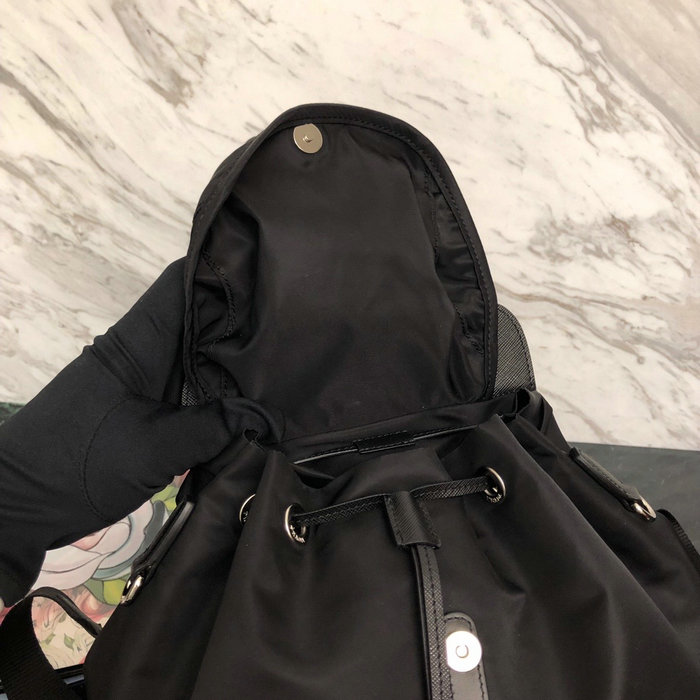 Prada Nylon Backpack Black Black 1BZ063