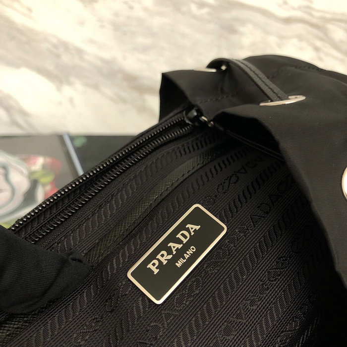 Prada Nylon Backpack Black Black 1BZ063